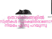 തൊഴിലിടങ്ങളിൽ സ്ത്രീ സുരക്ഷിതരാണോ? – അലീന മരിയ മോൻസി